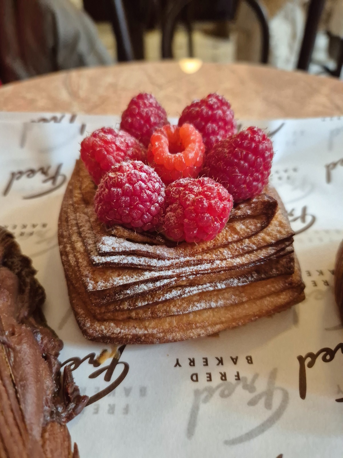 Fred Bakery Oxford Circus pastry cafe review raspberry danish