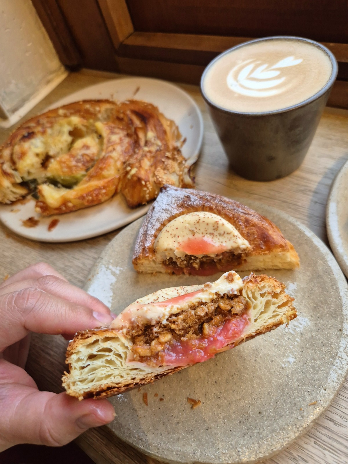 Pophams Bakery Islington restaurant review london rhubarb danish