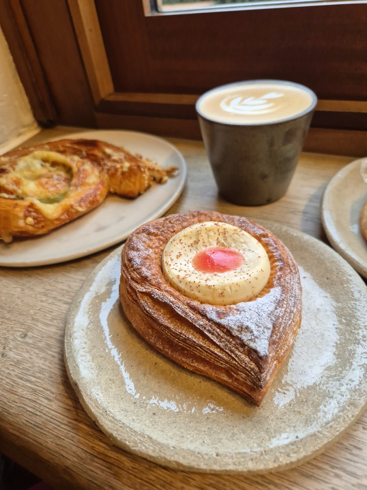 Pophams Bakery Islington restaurant review london rhubarb danish