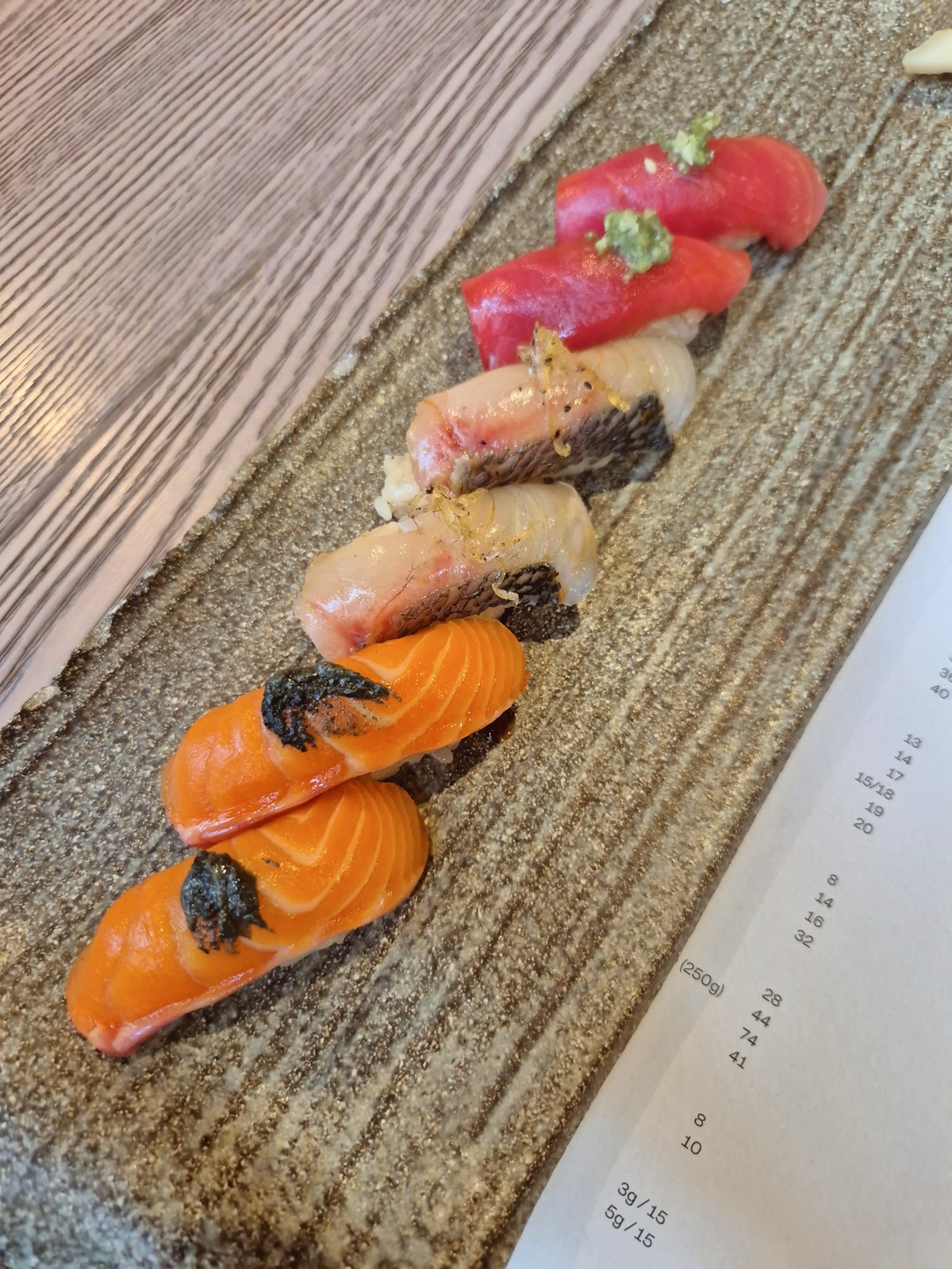 Moi restaurant review soho london sushi nigiri trout