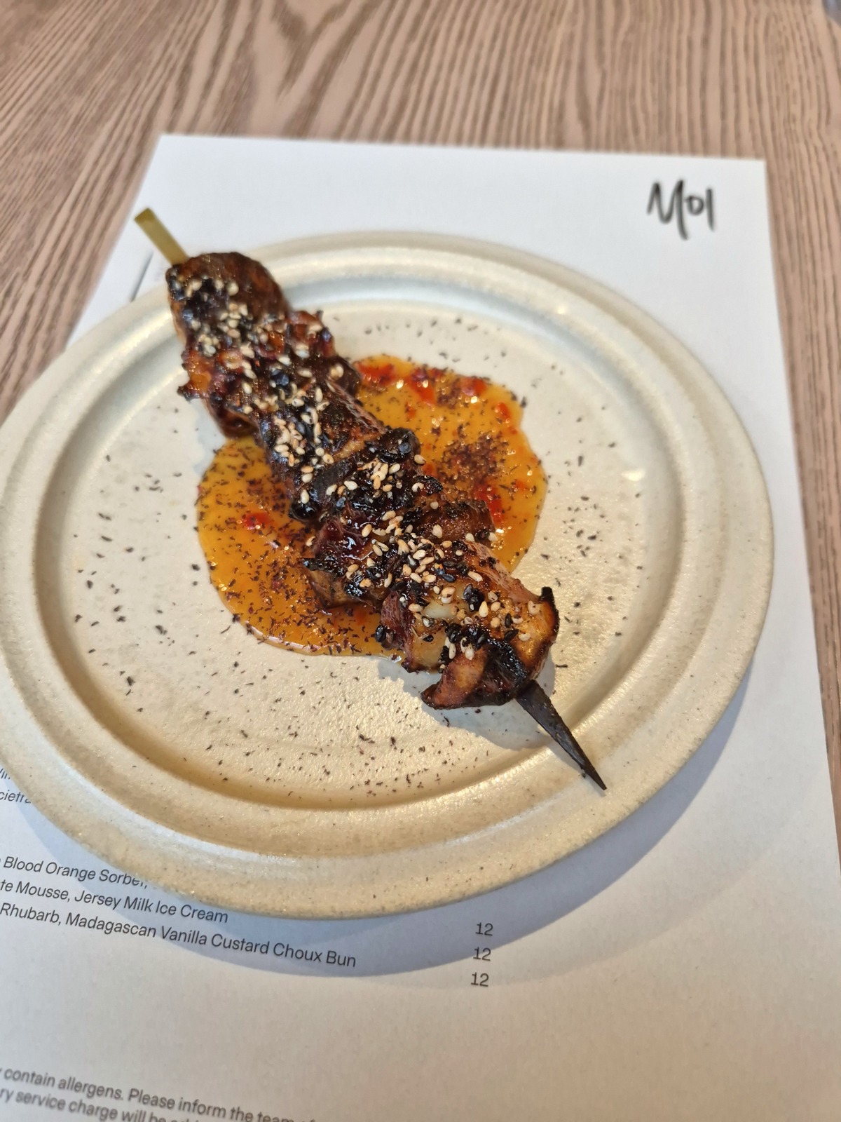 Moi restaurant review soho london octopus skewer