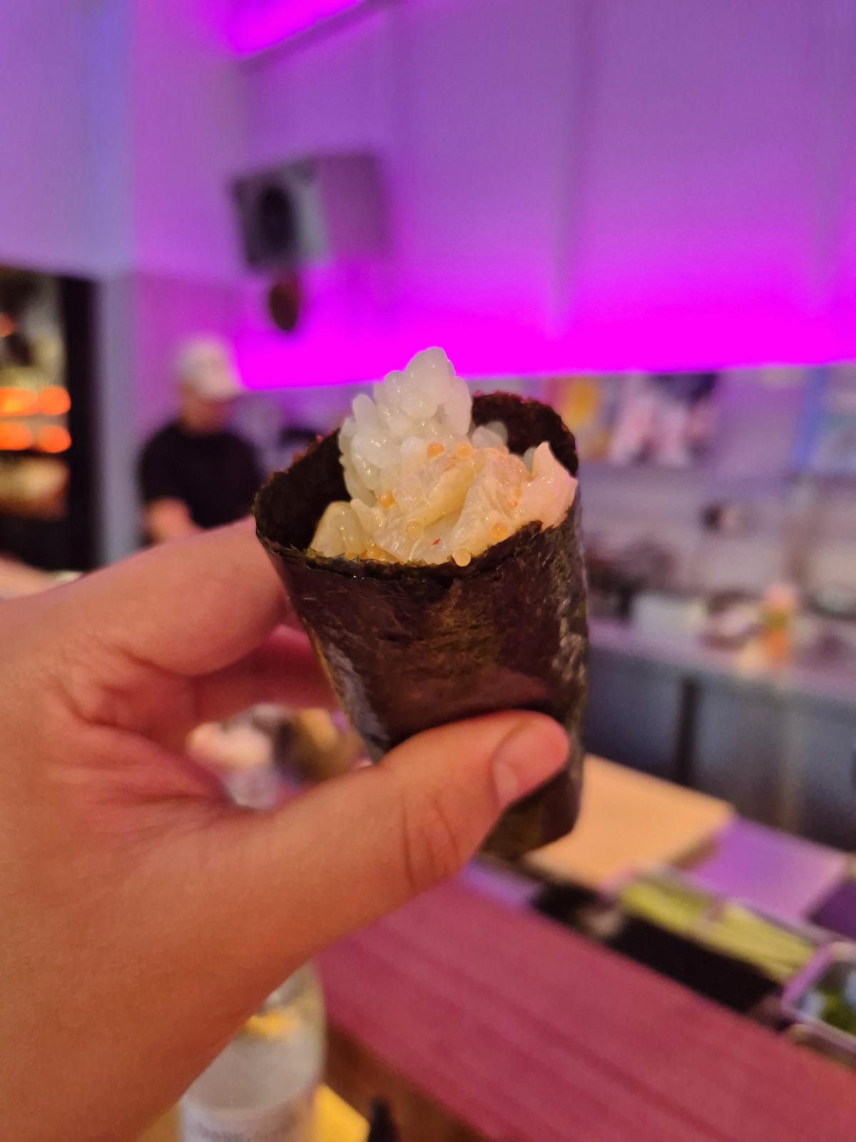 Scallop at Kumori handroll restaurant review Soho, London