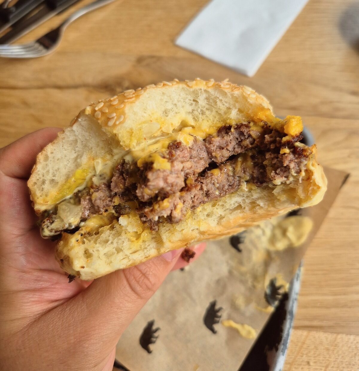 Double cheeseburger Black Bear Burger London restaurant review