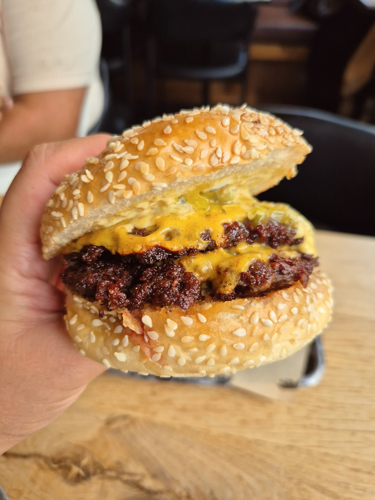 Double cheeseburger Black Bear Burger London restaurant review