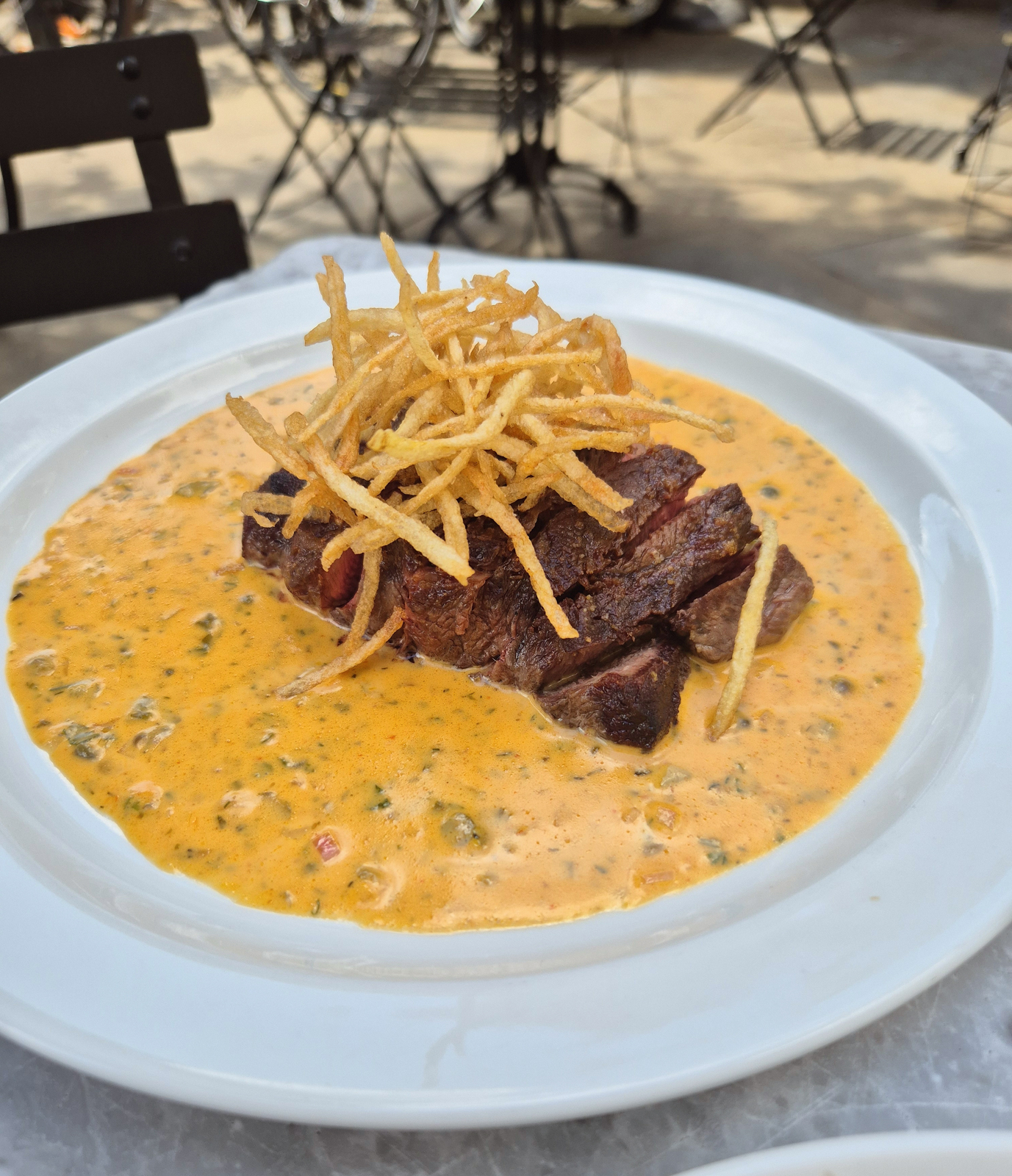 Flat iron steak at Llewelyns restaurant Herne Hill London review