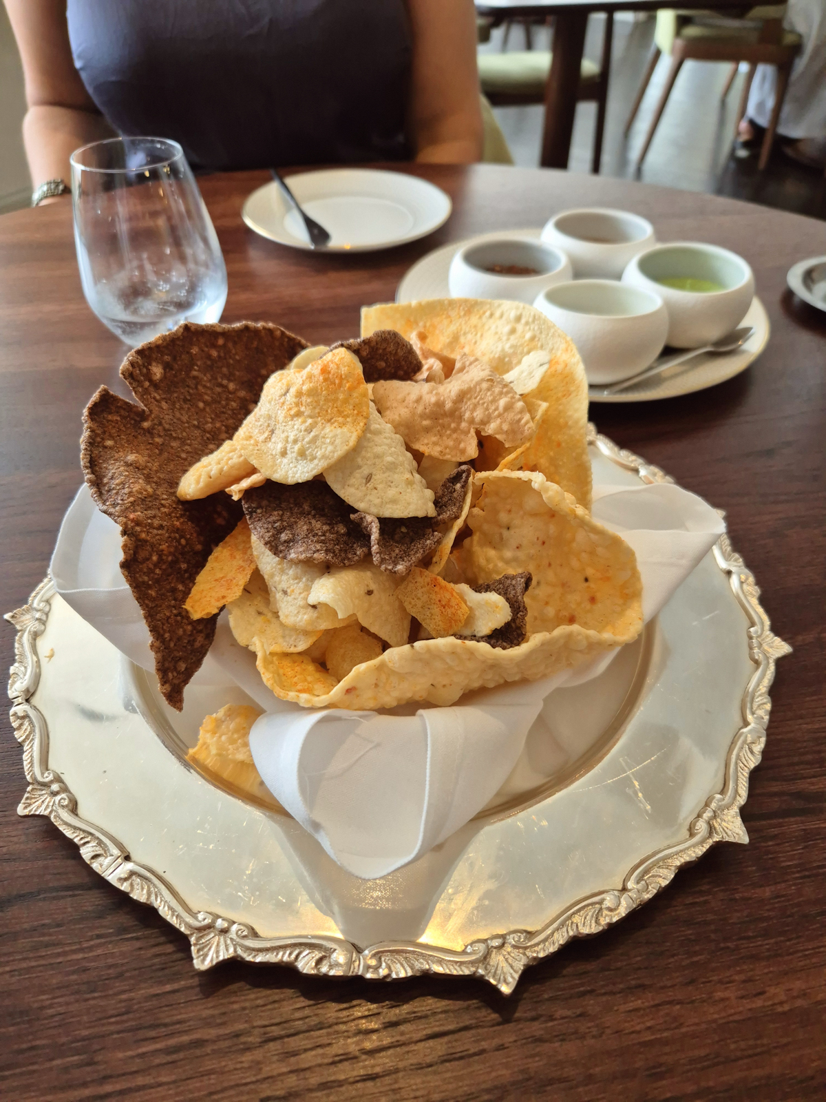 Papad poppadom starter menu at Oudh 1722 borough market london restaurant review